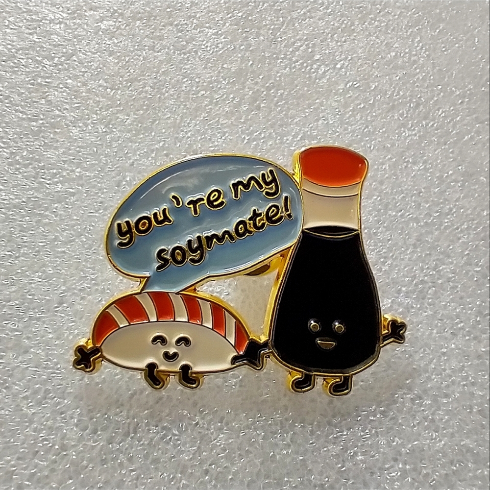 🧁 3/$30 You're My Soymate! Funny Food Love Enamel Pin NEW